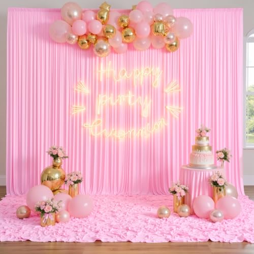 Fondo Fotográfico 3x3m Fondo Rosa de Poliéster Fotográfico de Tela Plegable Sin Arrugas y Lavable para Estudio Fotografía