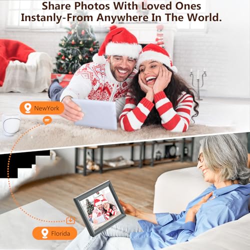 undefined Digital Picture Frame WiFi Grey Send Photos from Phone16GB Storage Smooth System 10.1inch 1280x800 IPS Touch Screen Digital Photo Frame Auto-Rotate Wall Mountable の商品画像 4