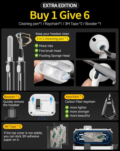 Image of Pohgelan for AirPods 2nd /1st Case with Safety Lock-White | Magnetic Automatic Lock with Cleaning Kit&Keychain,Compatible with Magsafe