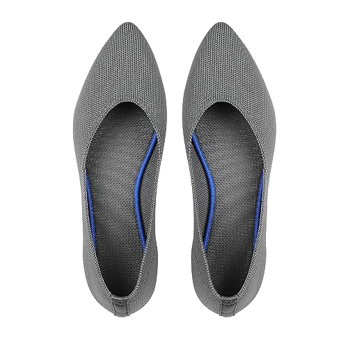 KBZone Women's Knit Ballet Flats Fashion Pointed Toe Walking Shoes Casual Slip-on Ballet Shoes3