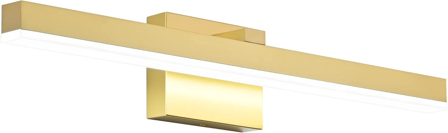 PRESDE 24inch LED Bathroom Vanity Light Modern Gold Bathroom Lights fixtures Over Mirror Dimmable Bath Wall Lighting bar