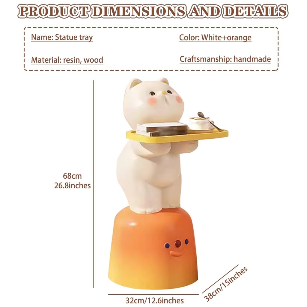 Amazon.com: Statue Holding Tray Floor-Standing Pudding Cat