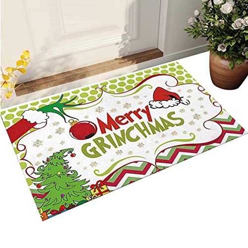 Umifica Grinch Weihnachts-Fußmatte rutschfest und abwaschbar für drinnen und draußen, 60 x 40 cm Cover