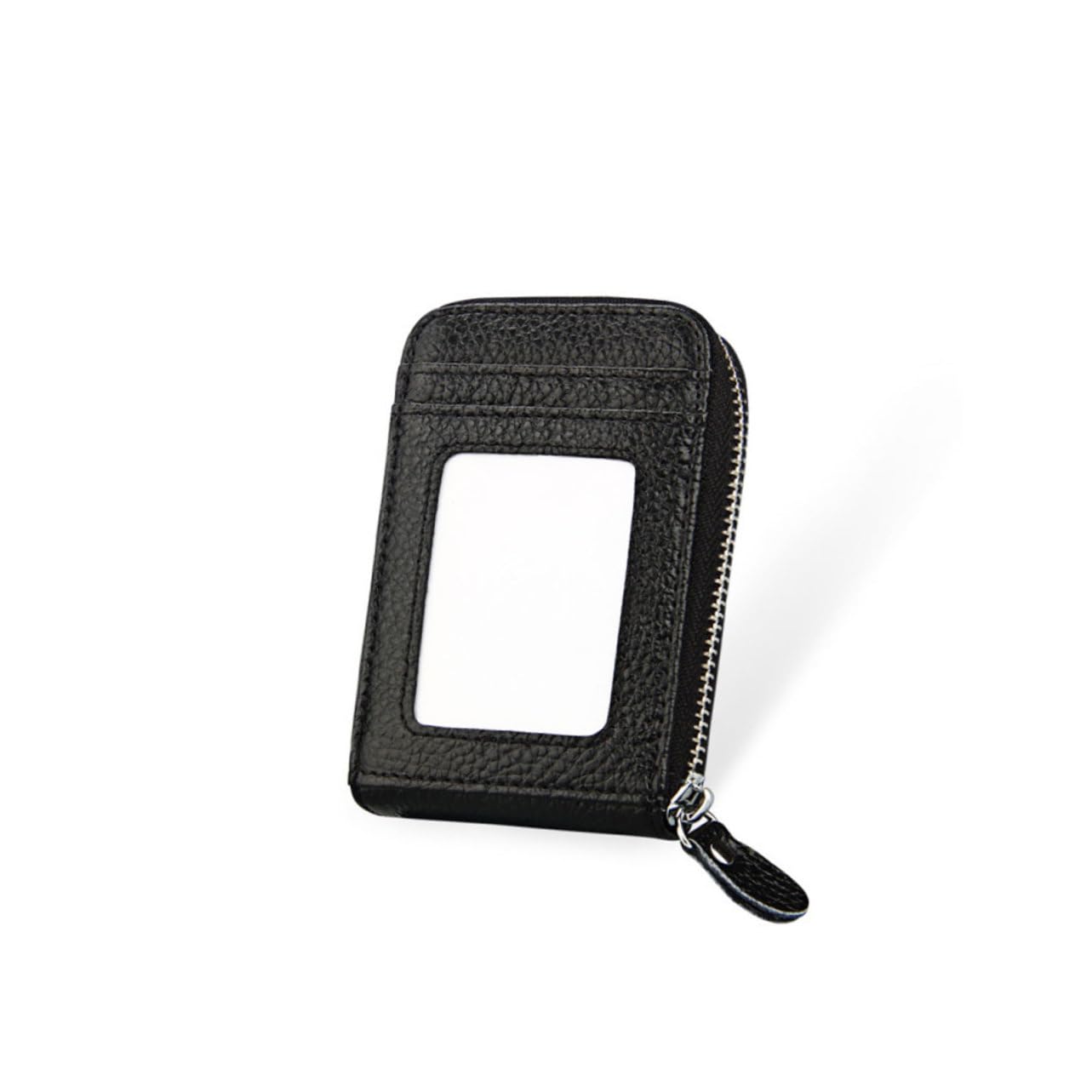 Happyyami 2piezas Porta Tarjetas De Órgano De Piel De Vaca Tarjetero y Compacto para Hombre y Mujer Organizador Multitarjetas con Cremallera para Uso Diario y Tarjetas De Crédito