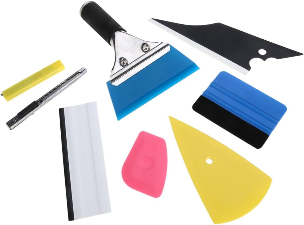 8pcs Complete Car Tinting Tool Kit Includes Squeegee Scraper and Film Cutters Material No Deformation for Window Film Installation
