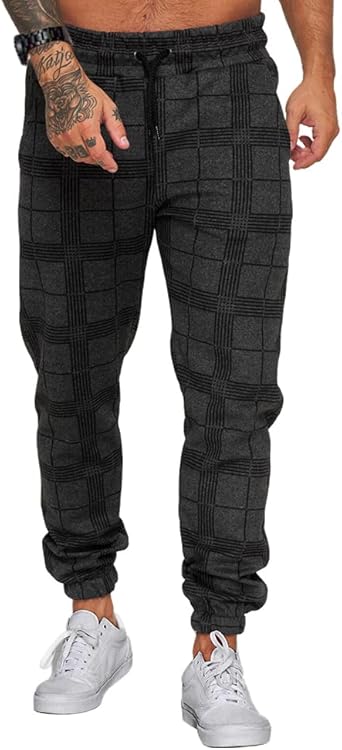 Amazon.com: Pantalones deportivos de moda para hombre, para gimnasio,  entrenamiento, pantalones de chándal cónicos, a cuadros, pantalones  deportivos casuales : Ropa, Zapatos y Joyería