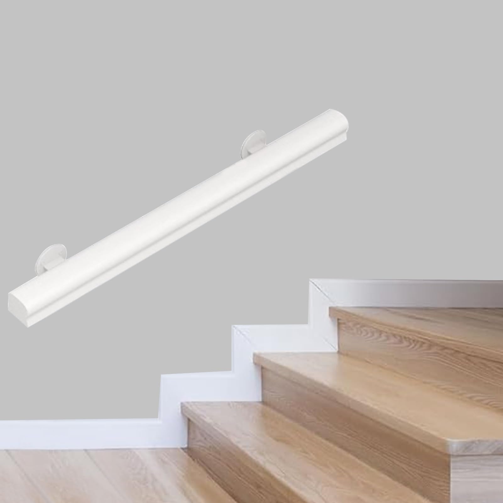 Main courante d'escalier en bois 360cm avec rampe murale pour couloir intérieur