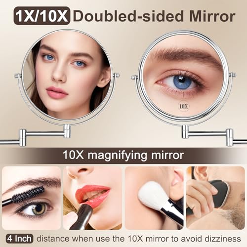Espejo para Maquillaje Redondo Montado en Pared 8 pulgadas miniatura 2