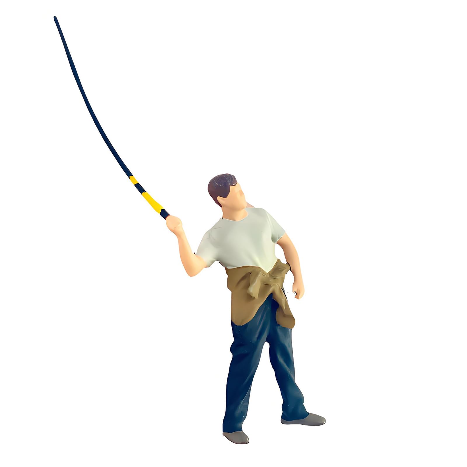 Zxfdsfdbnm 1/64 Scale Realistic Fishing Miniature Resin Statue Highly Detailed for Desktop Display & Gifts House Deck Miniatures