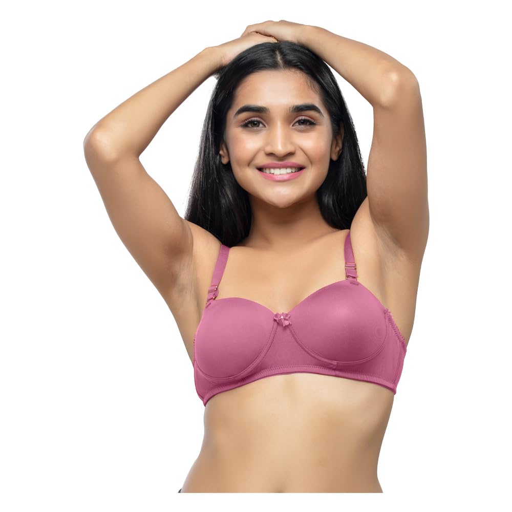 daisy dee Women's Seamless Demi Bra Non-Padded Wire-Free Bra with Detachable Strap Comfortable Fit T-Shirt Bra - Marie-picture-28