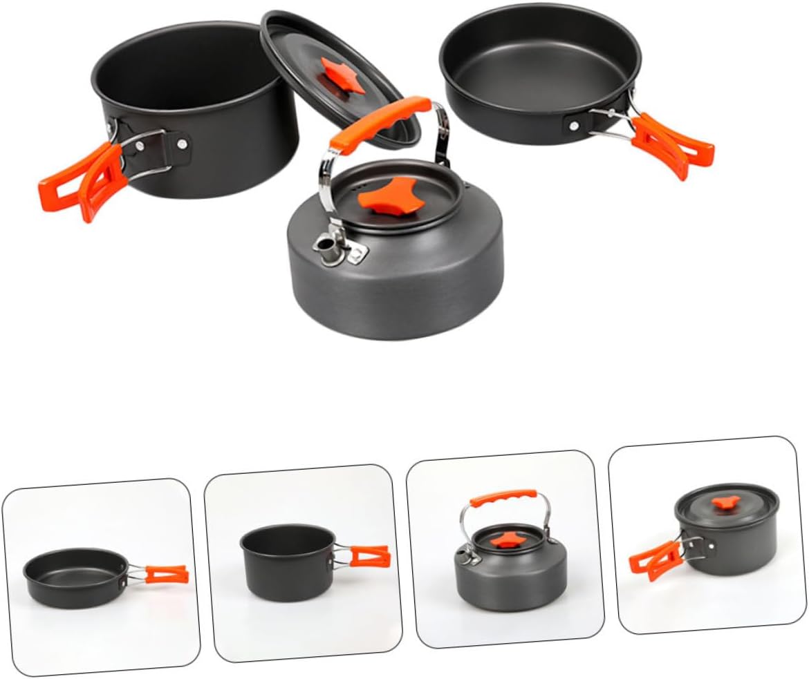Person Camping Pot Skillet Collapsible Bowls Cookware for Outdoor Hiking Picnic