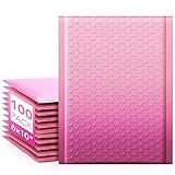 Fuxury Opaque Bubble Mailers 6x10 Inch 100 Pack, Gradient Pink Cute Design Padded Envelopes,Strong Adhesion Pattern Bubble Shipping Envelopes for Mailing Jewelry,Makeup #0 Thick Bubble Padded Mailer