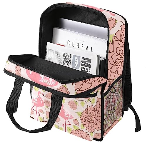Sac à dos flamant rose garçon rétro multicolore ajustable - 3