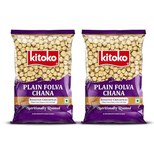 Image of Kitoko Plain Folva Chana 200gm Pack of 2, Unsalted Bhuna Chana without Skin