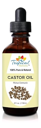 Aceite de ricino orgánico puro de 4 onzas (grande), aceite de ricino prensado en frío totalmente natural sin hexano para el crecimiento del cabello,