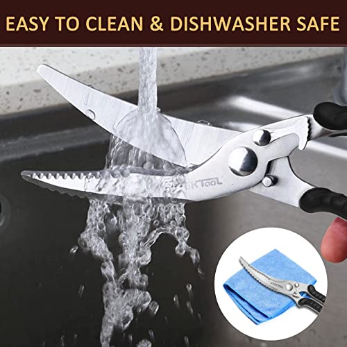 Kitchen Scissors, Kooktool Kitchen Shears Heavy Duty Poultry Shears, Dishwasher Safe Meat Scissors, Kitchen Shears For Chicken, Bone, Poultry, Vegetable, Fish #TOP7