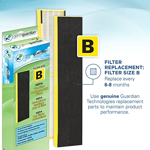 Germ Guardian Cdap4500Bca 22” 4-In-1 Wifi & Bluetooth Smart Voice Control Air Purifier For Home, Smart Aqm, Uv-C, Filters Allergies, Dust, Pet Dander, & Odors, 3-Yr Wty, Germguardian, Black #TOP6