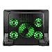 ENHANCE Gaming Laptop Cooling Pad Stand with LED Cooler Fans, Adjustable Height, & Dual USB Port for 17 inch Laptops - 5 Ultra Quiet High Performance Fans 2630 RPM & Built-in Bumpers - Green