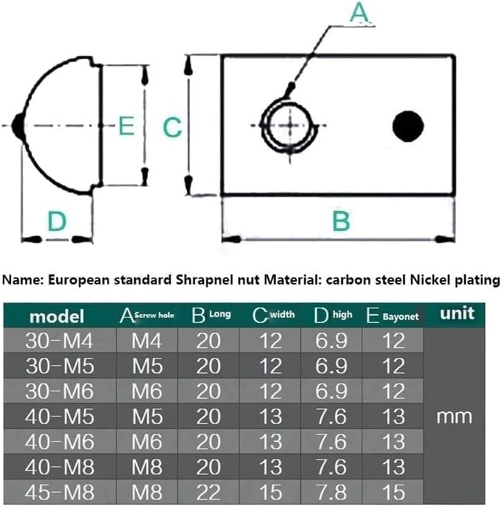 Half Round T Slot Nuts，T Sliding Nuts， 10/20PCS M3 M4 M5 M6 M8 T Spring Nut Half Round Elasticity Spring Nut Block for 2020 3030 4040 4545 Aluminium Profile(20s M4 20Pcs)