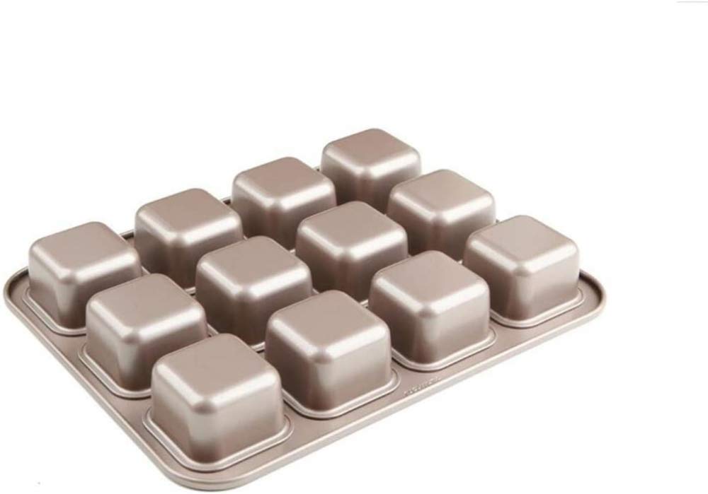 Molde para pasteles de metal molde para pasteles de pan cuadrado para el hogar molde para hornear antiadherente para 12 tazas molde para hornear