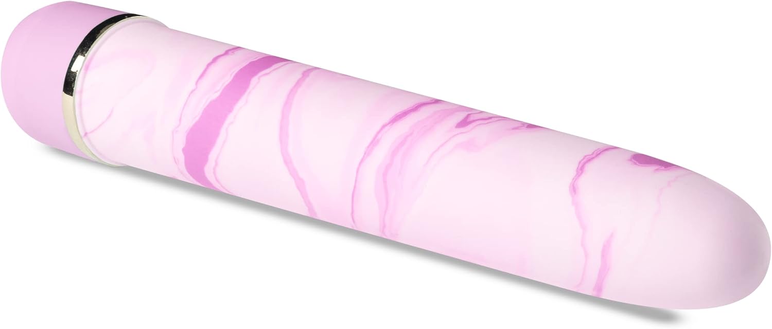 Blush Strawberry Fields - 7 Inch Satin Smooth Personal Massager Wand - Perfect for External Clitoral Vaginal Stimulation - Body Safe Vibrator - Splashproof Sex Toy for Couples Women - Pink Marble