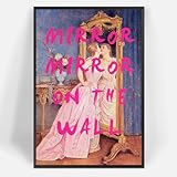 Vintage Girly Dressing Table Canvas Posters Pink Mirror On The Wall Sign Wall Art Victoria Portrait Maximalist Prints Painting For Living Room Bedroom Gallery Wall Decor 8x12in Unframed