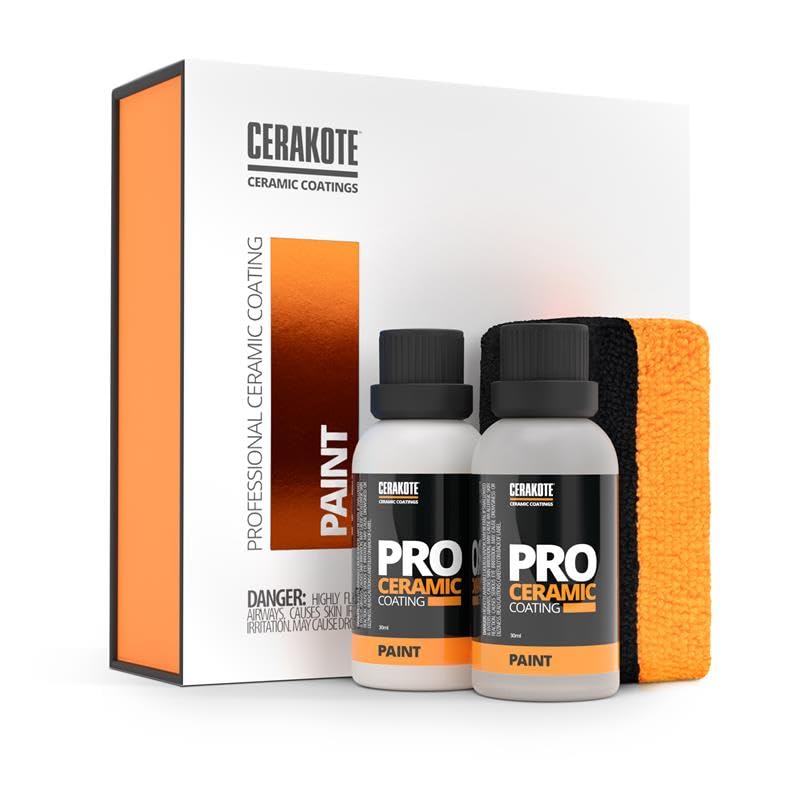 Cerakote® Professional Ceramic Coating for Cars – High Gloss Professional Grade Paint Protection Kit, Ultra Hydrophobic, UV & Chemical Resistant, Easy Application, 500 Wash Longevity, (2) 30ml Bottles
