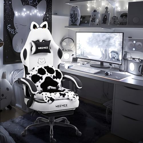 Gaming Chair Cute with Cat Ears Paw Lumbar and Cus Review