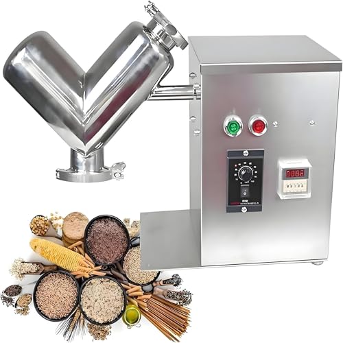 Nuxyyds Mezclador De Polvo Tipo V, Mezclador De Partículas De Medicina China, Mezclador Experimental De Acero Inoxidable para Alimentos Y Productos Químicos, Máquina Mezcladora De Polvo Seco