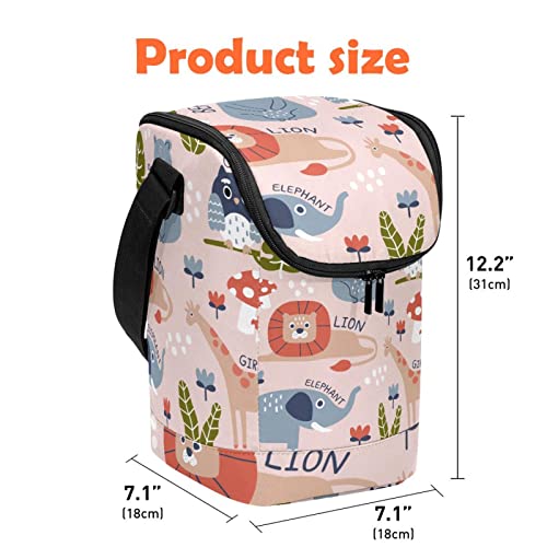 Bolsa de almuerzo grande de animales con correa ajustable 5