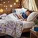 PATPAT Kids 3-Piece Pajama Sets with Bamboo Viscose,Soft Snug Fit Pjs for Toddler Boys and Girls, All-Season Comfort Sleepwear Blue Space Size 5T