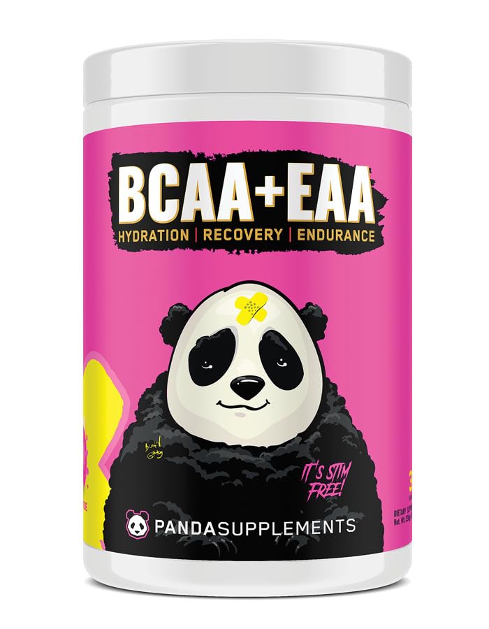 Panda Supps BCAA+EAA Intra-Wokout, Hydration, and Recovery Amino Supplement 2:1:1 Ratio (30 Servings) (Pink Lemonade)