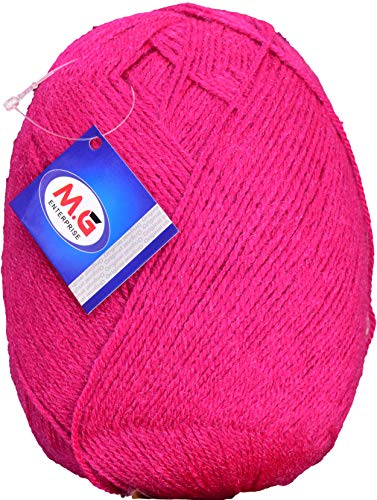 Image of Jupiter Magenta (600 gm) Wool Ball Hand Knitting Wool /Art Craft Soft Fingering Crochet Hook Yarn, Needle Knitting Yarn Thread Dyed