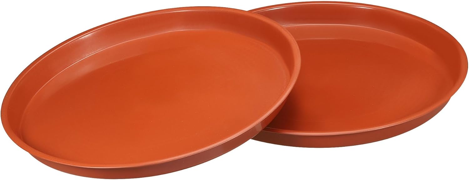 M METERXITY 2 Pack Planter Saucers - Plastic Plant Tray Flowerpot Drip Trays Round Apply to Outdoor/Garden (13.7 Inch/ 35cm, White)