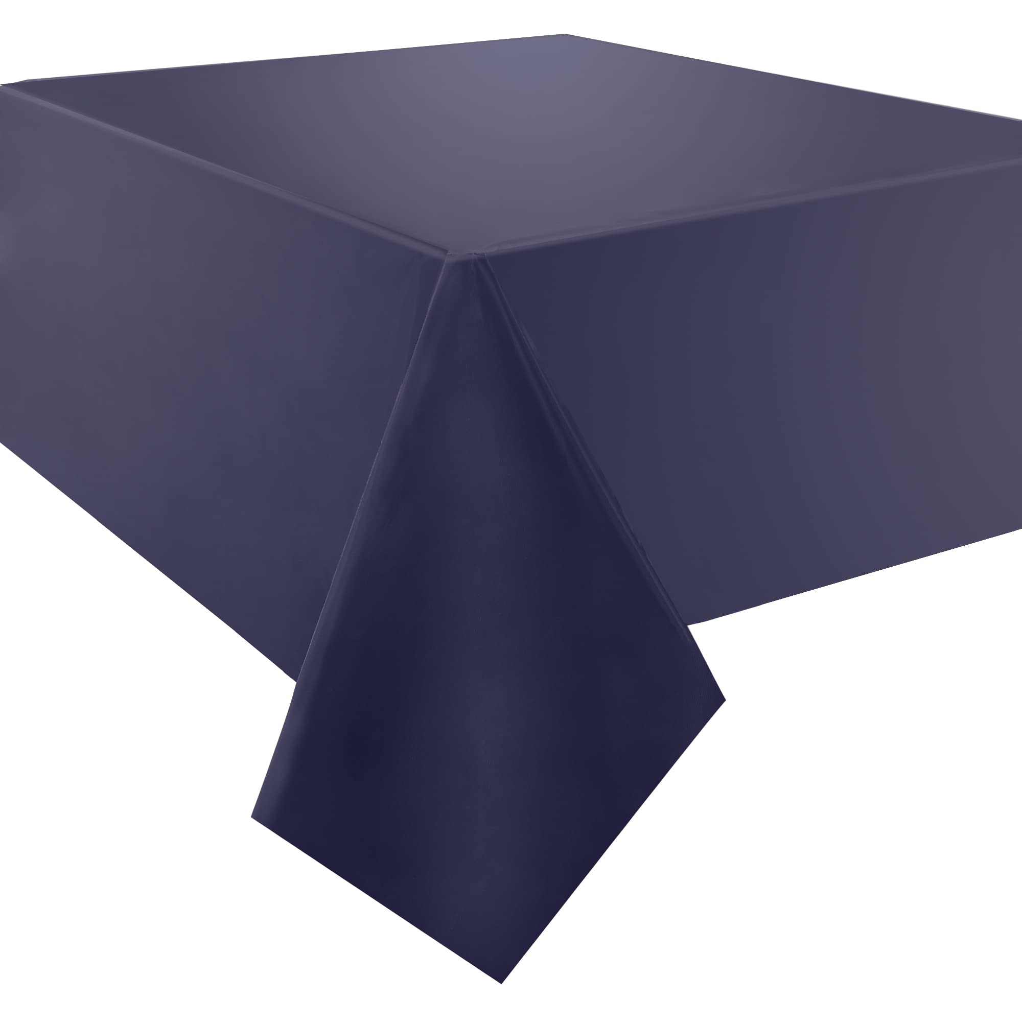 Time to Sparkle 24 Pack Plastic Tablecloths 54" x 108" Plastic Dining Table Cloth Premium Rectangle Table Cover for Parties Wedding Banquet etc Indoor Or Outdoor Navy Blue