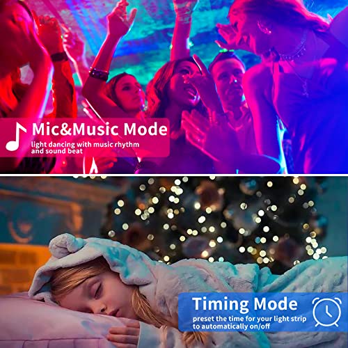 16.4Ft Rgb Neon Rope Lights With Music Sync, Ip65 Waterproof Flexible Rgb Led Strip Lights With Remote App Control, Multicolor Changing Led Lights For Bedroom Gaming Room Party Diy Outdoor Wall Decor #TOP6