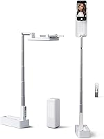 Vista 1 de Soporte de teléfono para grabación, montaje superior con luz, soporte para selfie, portátil, extensible, rotación de 360°, ajustable, control remoto