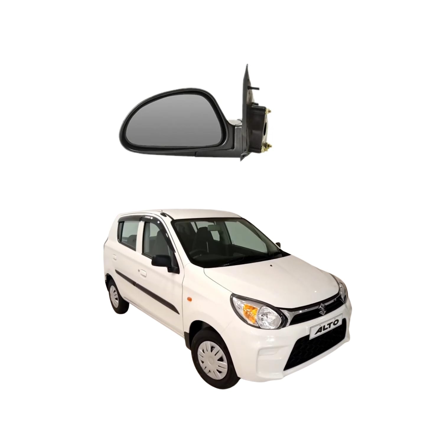 NARO Alto 800 LXI Left Side Manual ORVM – Black Side View Mirror