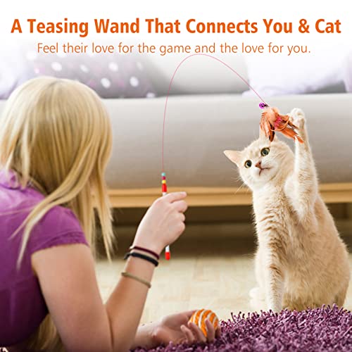 Dorakitten Cat Toys Kitten Toy Tunnel - 20PCS Indoor Interactive Toy Includes - Rainbow Tunnel Feather Teaser Fluffy… - Image 5