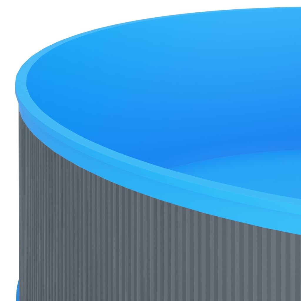 Piscina per bambini, 350 x 90 cm, grigio e blu, in acciaio e PVC, capacità 7200 l, piscina familiare, piscina da giardino, piscina con parete in acciaio, per estate, tempo libero