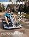 First Ride On 48V Go Kart with Top Speed 15 MPH, Licensed McLaren Drift Kart for Teens 14+ w/Handbrake and 3-Speed Transmission, Electric Go Kart w/Adjustable Seat, Seat Belt, Rubber Tire and LED