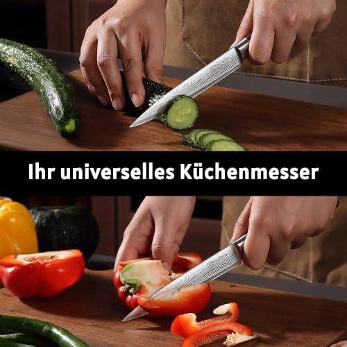 PAUDIN Kochmesser Allzweckmesser Profi 13 cm Scharf Küchenmesser Chefmesser aus rostfreiem Deutscher Edelstahl mit ergonomischem Griff – Ansicht 6