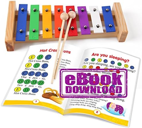Xylophone Musical Instrument for Kids - Musical Toy Glockenspiel for Children with Color Songs e-Book