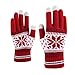Colorful Touchscreen Handschuhe Schneeflocke Ourdoor Handschuhe Winter Warmes Futter Schnee Elastizität Gestrickte Winddicht Kalt Gloves für Herren Damen (Red, L)