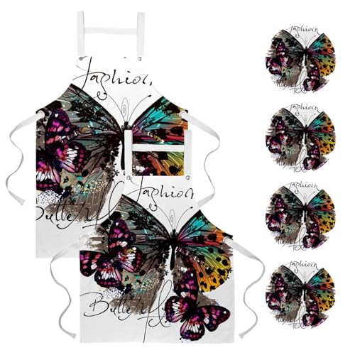 Tablier de cuisine lot de 2 avec broches pour protection en restauration et bar