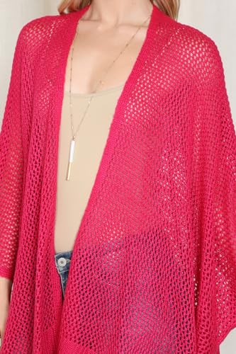 Image of RIAH FASHION Bohemian Sequin Glitter Shawl Wrap Poncho - Kimono Cardigan, Sparkly Metallic Mesh Scarf, Open Knit Crochet