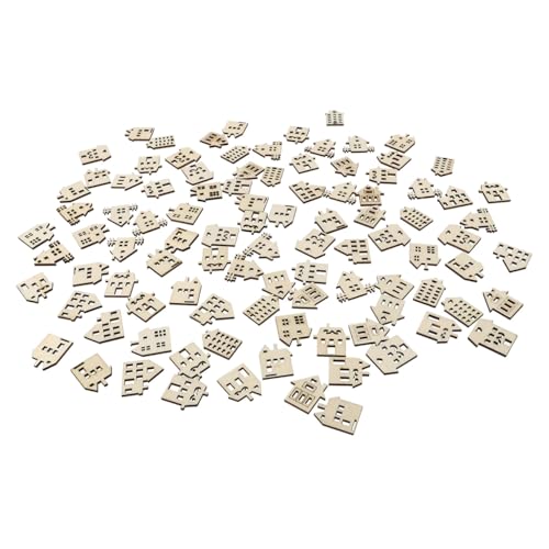 LIFKOME 100stücke Blanko Holzstücke Hausform Junge Mädchen Diy Bastelset Aus Robustem Sicherem Holz Für Kindergarten Handwerkszubehör Zur Kreativen Gestaltung Feinmotorik