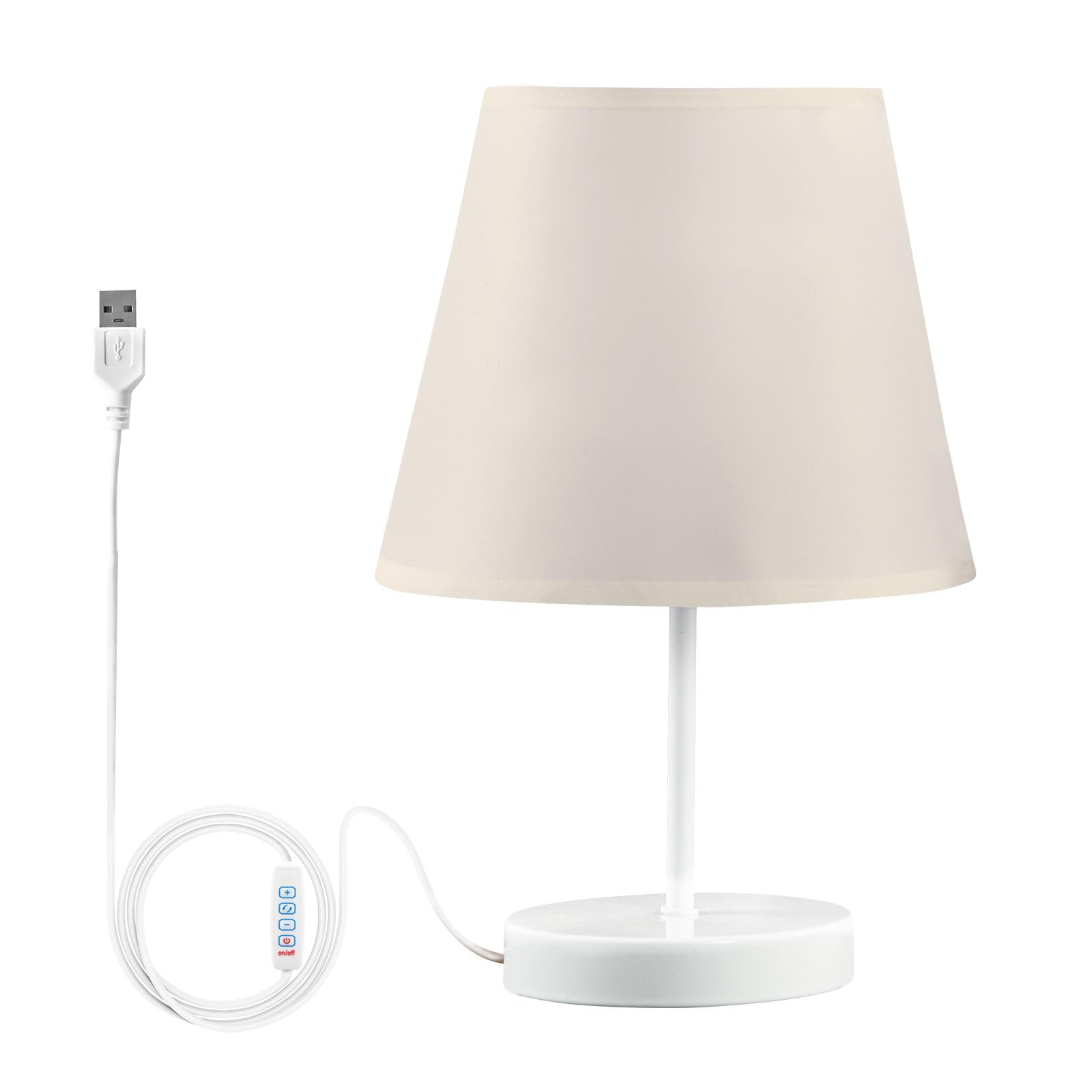 ODAWA Linen Table Lamps Dimmable Led Desk Lamp Soft Light Desk Lamp