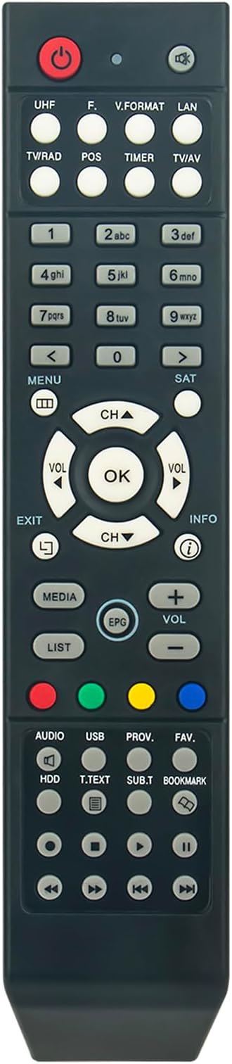 ALLIMITYRemote Control Replacement for Technomate HD TV Receiver TM-800HD, TM800 HD, TM-800 HD, TM 800 HD