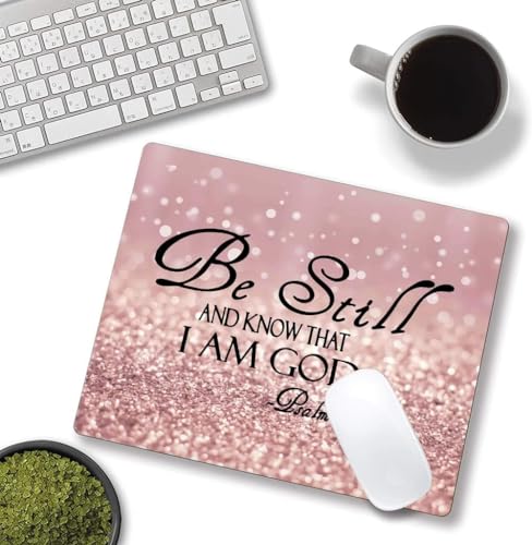 Image of Premium-Textured Mouse Pad, Non-Slip Rubber Base Mousepad for Laptop, Computer & PC, 9.5x7.9 in - Enhanced Precision, Ergonomic Comfort, Ideal for Gaming & Office (Be Still)